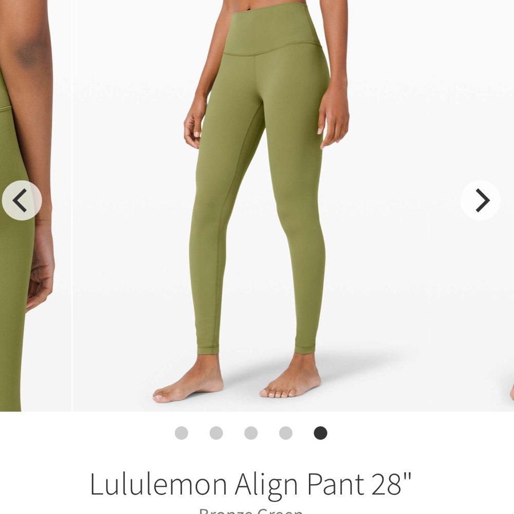 Lululemon Align Pant 28” bronze green Size 6